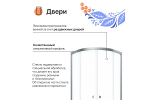 Душевой уголок DIWO Псков 90x90 профиль хром глянец - 2