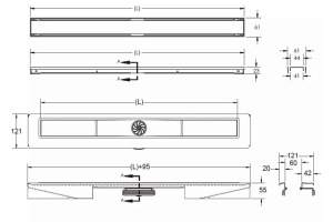 Душевой лоток Berges B1 Keramik 70 золото глянцевое - 2