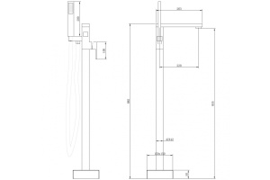 Смеситель для ванны и душа напольный Abber Daheim (AF8215) - 3