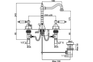 Смеситель Cezares Diamond DIAMOND-BLS2-01-Sw для раковины - 2