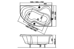 Акриловая ванна Ravak Rosa II 160x105 см (CL21000000) - 2