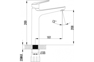 Смеситель для настольного умывальника Torr, IDDIS, TORSB01i01 - 2
