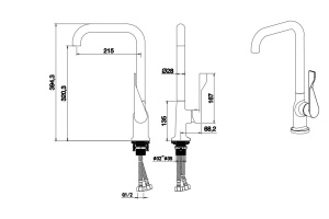 Смеситель для кухни AQUATEK AQ1083CR, квадратный излив - 2