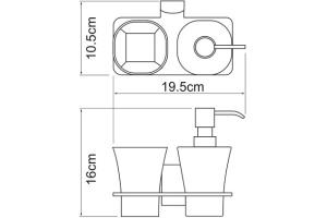 Дозатор Wasserkraft Leine K-5089 со стаканом - 3