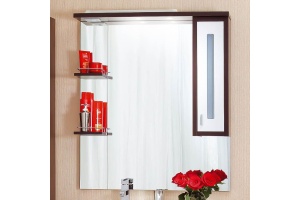 Зеркало-шкаф Бриклаер Бали 90 венге, белый глянец, R