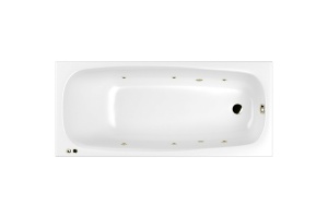 Ванна акриловая WHITECROSS Layla Soft 170x75 с гидромассажем белый - бронза