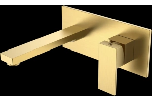 Смеситель для раковины Boheme Qubic золото матовый