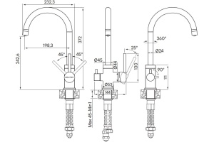 Смеситель для кухни Paulmark Essen серый матовый - 2