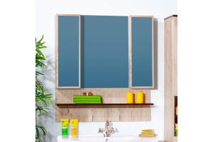 Зеркало-шкаф Бриклаер Карибы 100 дуб кантри, венге