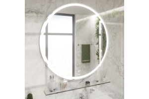 Зеркало круглое STWORKI Мальмё 100 с подсветкой, сенсор на зеркале, круглое, настенное, российское