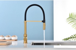 Смеситель для кухни Paulmark Halt брашированное золото - 3