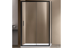 Душевой уголок Vincea Garda 120х90 черный стекло прозрачное