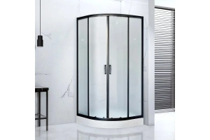 Душевой уголок Royal Bath НК 90х90 с поддоном профиль черный стекло матовое - 2