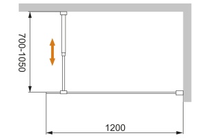 Душевая перегородка Cezares Liberta-L-1-120-GR-Cr - 3