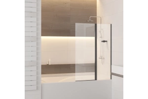 Шторка на ванну RGW Screens SC-11 B 100х140 профиль черный стекло прозрачное - 2