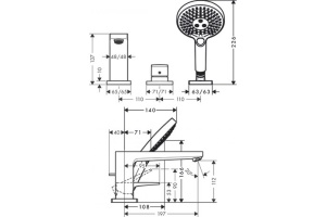 Смеситель Hansgrohe Metropol на край ванны, на 3 отверстия, хром 32551000 - 2