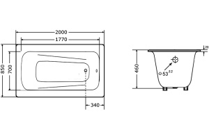 Чугунная ванна Goldman Maxima 200х85 с ручками - 3
