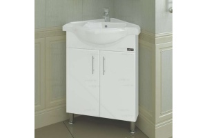 Тумба с раковиной угловая Санта Аврора 60 белый