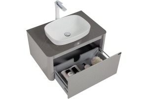 Тумба с раковиной Black&White Universell 80 серая глянцевая - 3