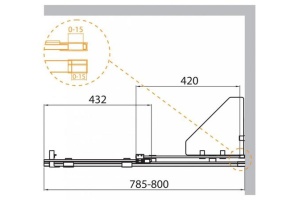 Душевая перегородка Cezares Stream (STREAM-BF-1-80-C-Cr) - 3