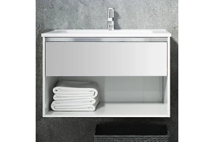 Тумба с раковиной Sanvit Контур 75 белый глянец