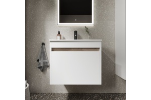 Тумба под раковину подвесная Sancos Smart 60 белый глянцевый - 2