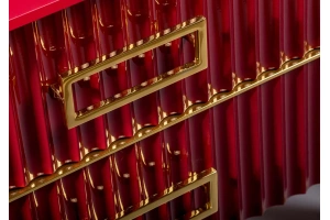 Тумба под раковину чашу Boheme Armadi Art Monaco 100 бордо глянец - золото - 3