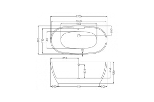 Акриловая ванна Esbano Rome 170х80 белый (ESVAROMESM) - 3
