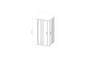 Душевой уголок Royal Bath HPD 100х90 профиль хром стекло матовое - 2