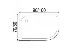 Поддон душевой асимметричный River Wemor 90/80/24 L (10000006055) - 3
