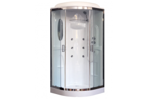 Душевая кабина Royal Bath 90х90 хром стекло прозрачное с гидромассажем