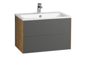 Тумба с раковиной Aquaton Сохо 75 серый-светлое дерево