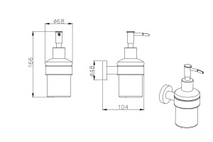 Дозатор AQUATEK AQ4005MB, матовый черный - 2
