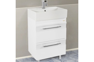 Тумба с раковиной Vod-Ok Мальта 60 с ящиками, белая