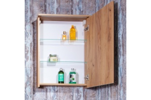 Зеркало-шкаф Бриклаер Фостер 50 R, дуб золотой, с подсветкой - 3