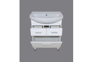 Тумба с раковиной Misty Стелла 65 белая глянцевая - 2