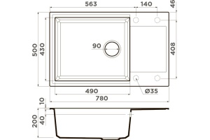 Мойка кухонная Omoikiri Sakaime черная (4993900) - 3