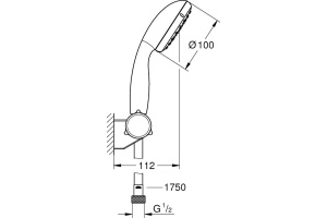 Душевой гарнитур Grohe New Tempesta 2760110E - 2