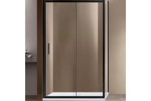Душевой уголок Vincea Garda 120х80 черный стекло прозрачное