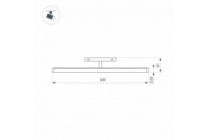 Трековый светодиодный светильник Arlight Mag-Orient-Tube-Turn-L600-20W Warm3000 036284 - 3