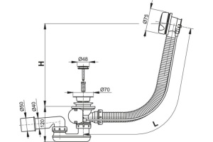 Слив-перелив AlcaPlast  (A51CR) - 2