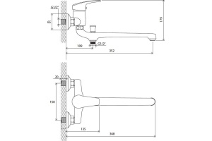 Смеситель для ванны Ravak Rosa хром (X07P002) - 2