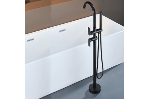 Смеситель для ванны напольный Black&White Universell черный матовый - 3