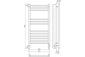 Электрический полотенцесушитель Terminus Аврора П12 500x1000 Хром - 3