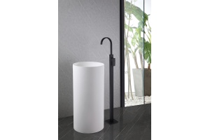 Смеситель для раковины напольный Abber Wasserfall черный матовый - 2