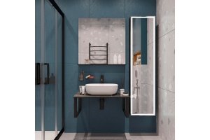 Мебель для ванной DIWO Элиста 80 чёрный мрамор, с раковиной Moduo 50 Square