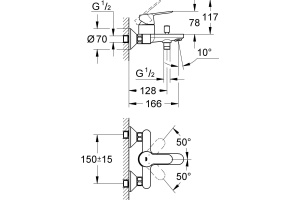 Смеситель Grohe BauEdge 23334000 для ванны с душем - 2