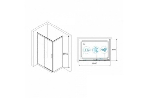 Душевой уголок RGW Leipzig LE-41B 180х90 профиль черный стекло прозрачное - 3