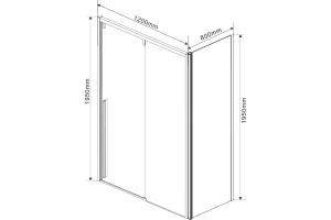 Боковая стенка Vincea Lugano 80х195 черная стекло прозрачное - 3
