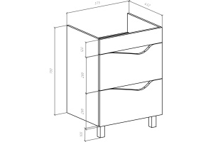 Тумба для комплекта Bellezza Эйфория 60 черная - 3